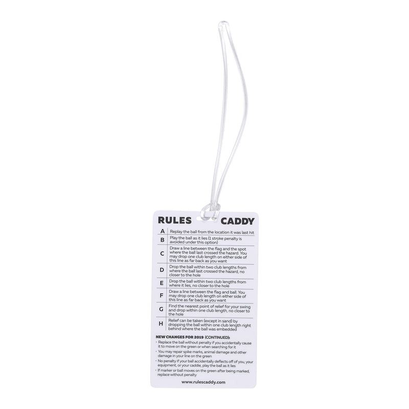 Rules Caddy - Simplify The Rules of Golf - Golf Bag Tag Accessory - Training Aid - Quick Reference Guide - BeesActive Australia