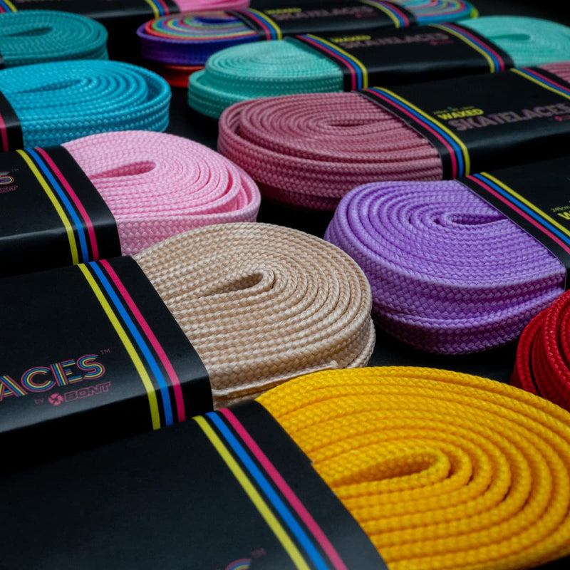 Bont Skates Waxed Laces - 6mm & 8mm - 47" 71" 79" 96" 108" - Tickle Blue 6mm Wide / 79 inch / 200 cm - BeesActive Australia