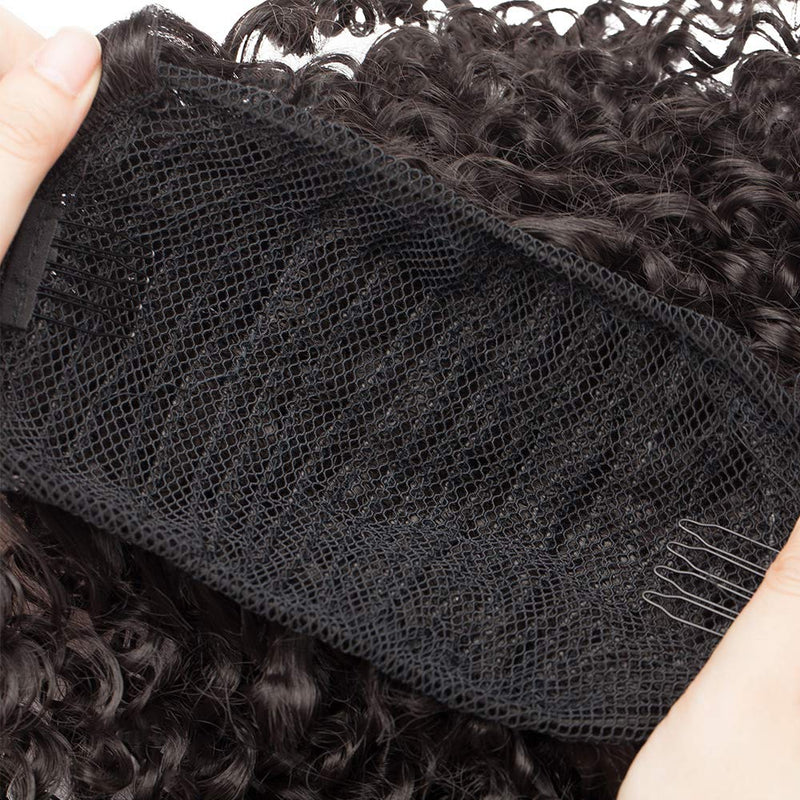 SEGO 8 Inch Afro Hair Bun Drawstring Ponytail Kinky Curly - Natural Black - Scrunchie Bun Clip In Ponytail Extensions For Women - BeesActive Australia