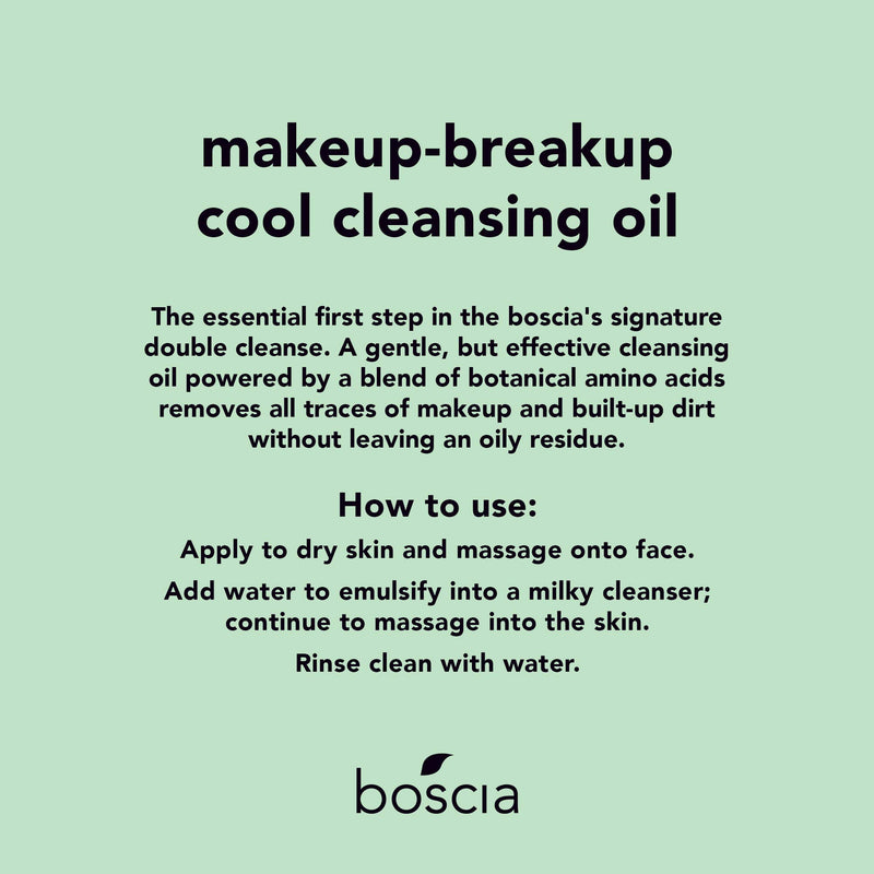boscia MakeUp-BreakUp Cool Cleansing Oil - Vegan, Cruelty-Free, Natural and Clean Skincare, Natural Oil-Based MakeUp Remover, 150ml - BeesActive Australia