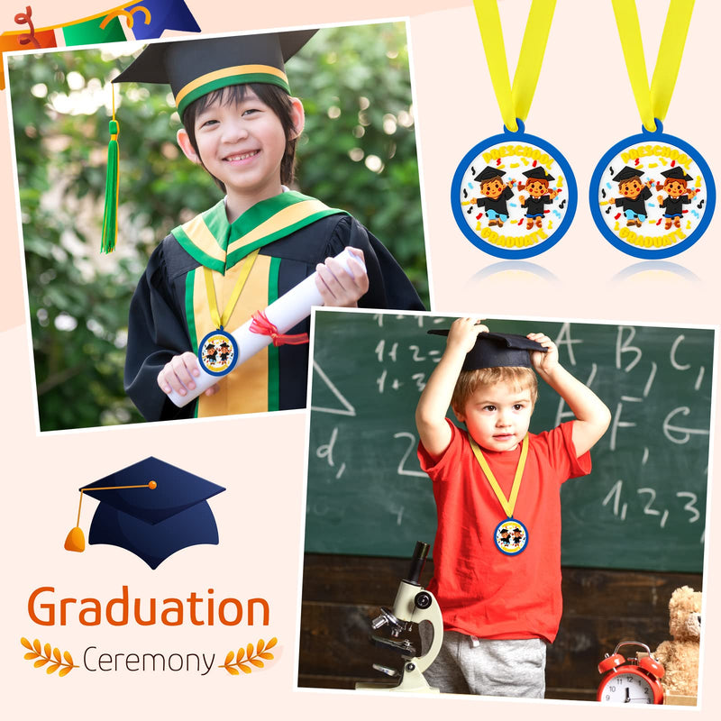 Henoyso Kids Kindergarten Graduation Award Medal Rubber Graduation Award Medal with Neck Ribbon Graduation Preschool Medals for Graduating Gifts Favors, 2 Inch 24 Preschool Graduate - BeesActive Australia