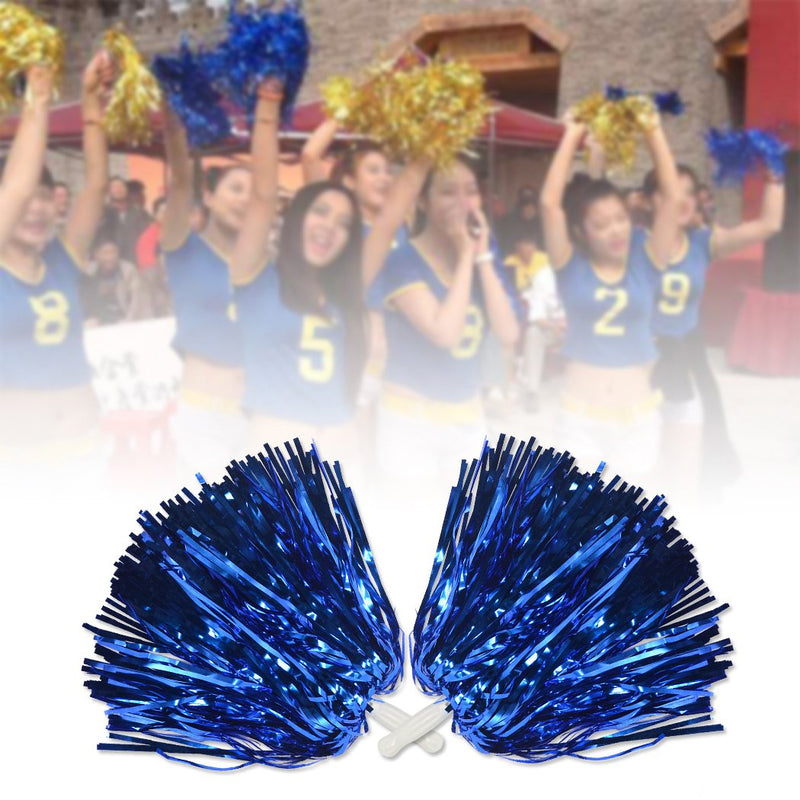 [AUSTRALIA] - Creatiee 1 Dozen Premium Cheerleading Pom Poms, 12Pcs Hand Flowers Cheerleader Pompoms for Sports Cheers Ball Dance Fancy Dress Night Party … Blue 