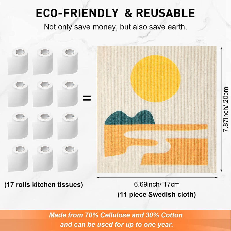 6 Pieces Dishcloths for Kitchen Dish Towels Swedish Cleaning Cloth Reusable Dishcloths Absorbent and Quick Drying Cleaning Cloths Kitchen, Hand, Counter Wipes - BeesActive Australia