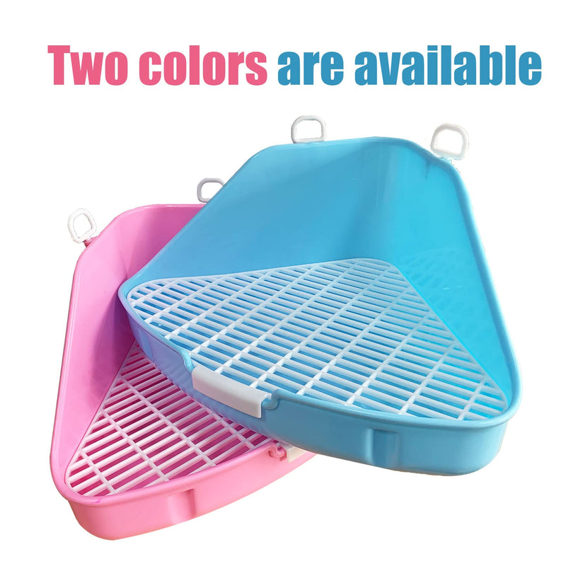kathson Large Triangle Rabbit Corner Litter Box Bunny Toilet Pet Potty Trainer Guinea Pig Litter Bedding Pan for Adult Rabbits,Chinchillas, Guinea Pigs, Ferrets Blue - BeesActive Australia