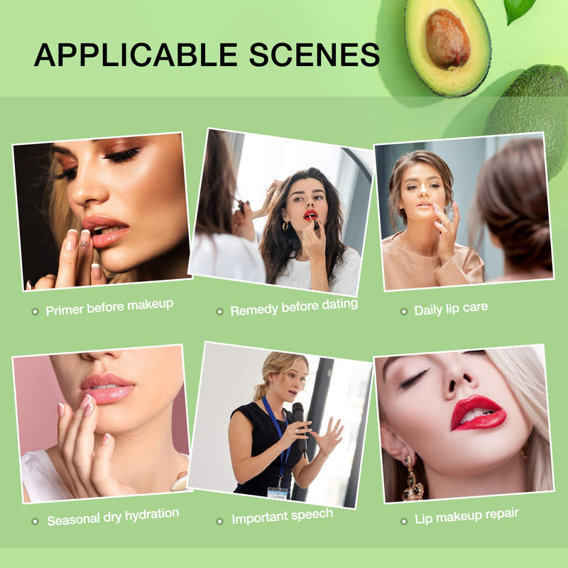 Avocado Lip Sleeping Mask+Vanilla Lip Scrub, Double Effect Lip Care with Hydrate & Moisturizer,Lips Exfoliating Scrubs Sleeping Lip Balm for Lips Treatment Lip Repair Chapped Dry Lips (10gx2) Avocado - BeesActive Australia