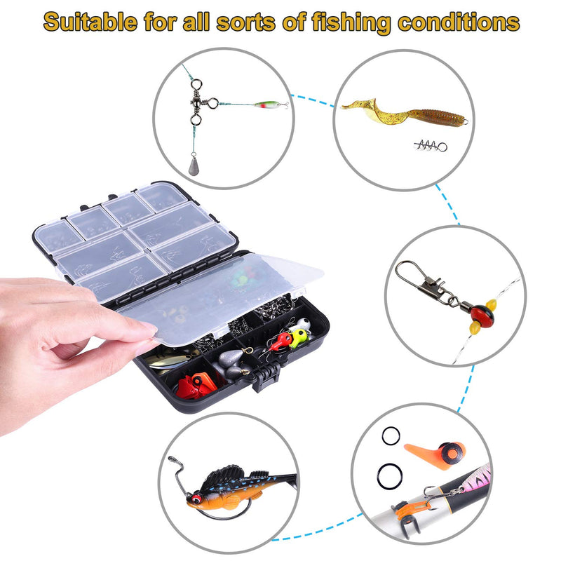 [AUSTRALIA] - TOPFORT 187/230pcs Fishing Accessories Kit, Including Jig Hooks, Bullet Bass Casting Sinker Weights, Fishing Swivels Snaps, Sinker Slides, Fishing Set with Tackle Box 187pcs Fishing Accessories Kit 