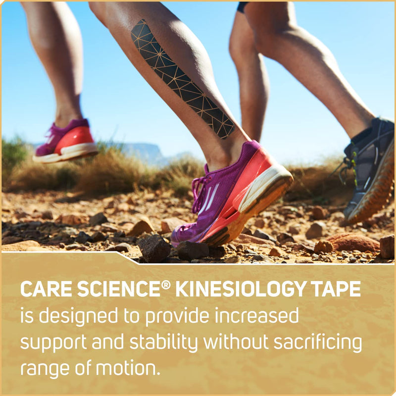 Care Science Waterproof Kinesiology Tape, 40 ct Precut Strips (2 Rolls), Copper Infused | Water Resistant Strips, Elastic Athletic Tape for Sports & Weightlifting, Muscle Strain Relief & Joint Support - BeesActive Australia