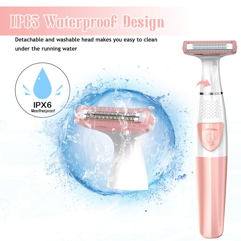 Electric Lady Shaver Womens Bikini Trimmer Body Razor for Women Legs Underarms Public Hair, Wet and Dry Use, Battery Powered, Cordless - BeesActive Australia