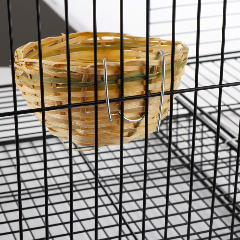 VTurboWay 5 Pack Bird Bamboo Nest, Handwoven Natural Bird Cage House Hatching Breeding Cave with Hook, Country-Style for Small Bird Parrot Canary Swallow Finch - BeesActive Australia