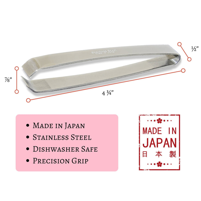 Kwizing MADE IN JAPAN Fish Bone Tweezers by RCI GLOBAL - Non-Slip, Precision Grip - Debone Salmon, Bass, Catfish - Stainless Steel Handmade Japanese Craftsmanship (4 3/4") 4 3/4" - BeesActive Australia