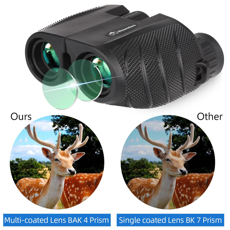 10x25 Compact Binoculars, High Powered Binoculars for Adults with Low Light Night Vision, Easy Focus Binoculars Clear for Bird Watching, Outdoor Sports Games and Concerts Black - BeesActive Australia