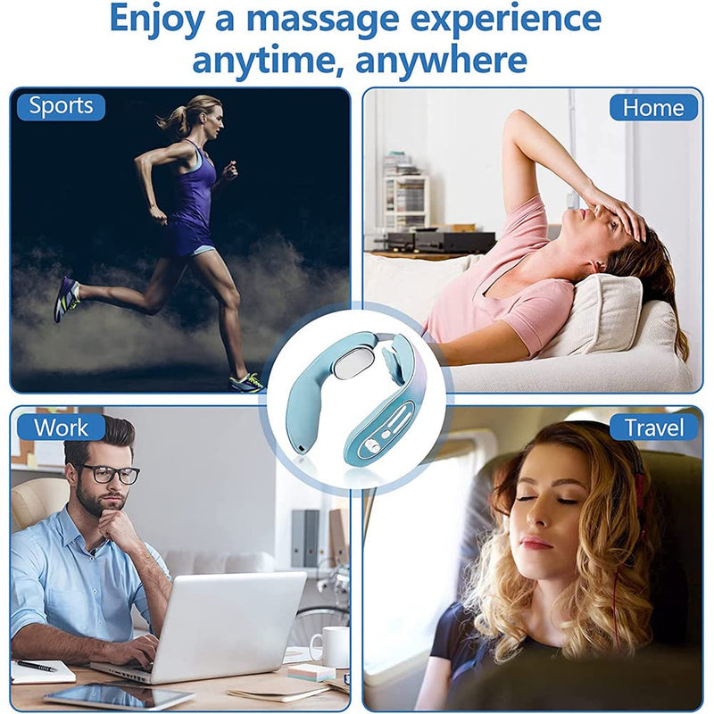 Neck Massager, Electric Neck Massager, Snap-On Neck Massager for Neck Pain Relief, Intelligent Deep Tissue Cordless Pulse Neck Massager, Smart Portable Massager for Home Office Car Outdoor - BeesActive Australia