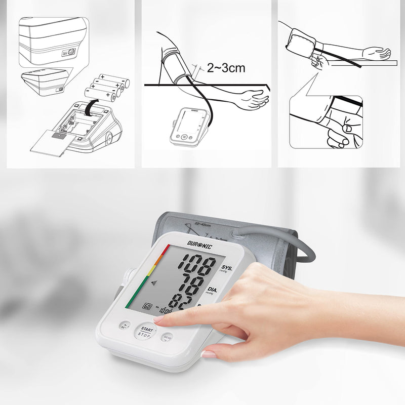 Duronic Blood Pressure Monitor Machine for Home Use BPM150 Electric Automatic Upper Arm BP Heart Rate Detector Medically Certified 22cm-42cm Cuff - BeesActive Australia