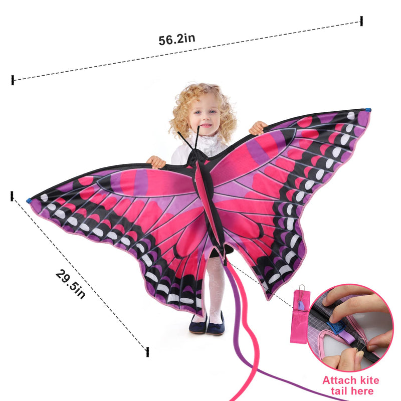 TOY Life Butterfly Kite for Kids Easy to Fly Large Kids Kite - Kites for Kids and Adults Easy to Fly Big Beach Kites for Kids Age 4-8-12 Idea Gift for Children Outdoor Game Activities Beach Trip 2 Pack - BeesActive Australia