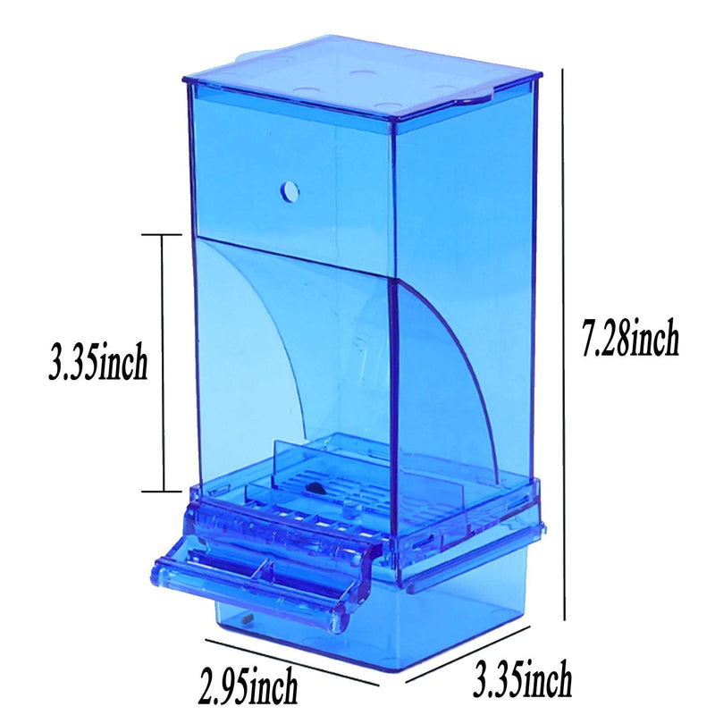 Hamiledyi No Mess Bird Feeders Automatic Parrot Feeder Drinker Acrylic Seed Food Container Parakeet Water Dispenser Cage Accessories for Lovebirds Budgies Canary Finch 2 Pack Blue Bird Cage Feeder - BeesActive Australia