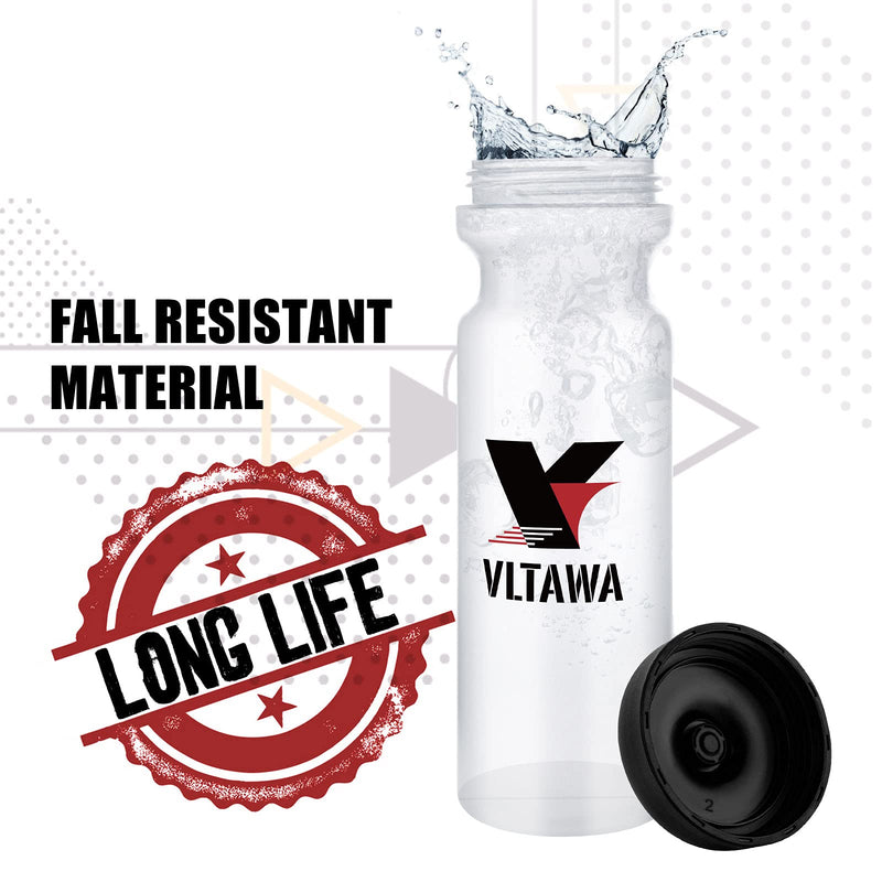 VLTAWA Bike Water Bottle 750 ml 26 oz - for All Fitness and Cycling - Soft Silicone Mouthpiece – Fast Flow Valve - Easy Squeeze Bidon - BeesActive Australia