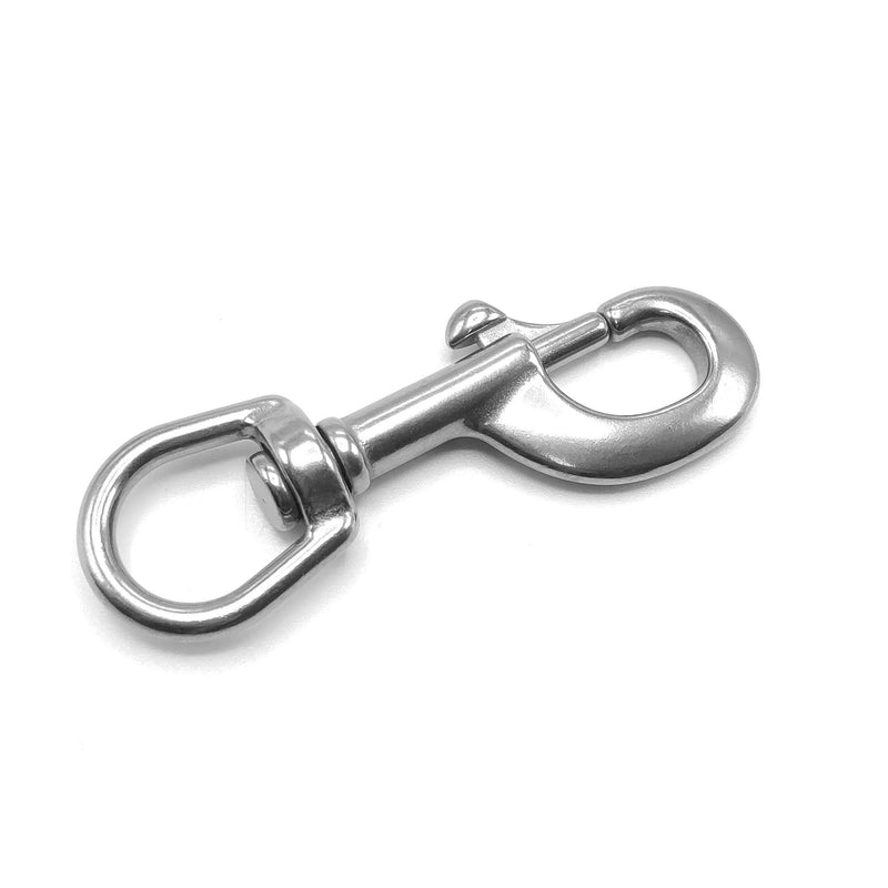Amadget 2 Pcs 316 Stainless Steel Swivel Eye Bolt Snap Hooks Boat Marine Grade Single Ended Trigger Chain Clip for Diving, Pet Leash, Camera Strap, Keychain, Hammock(3.6 Inch Silver) - BeesActive Australia