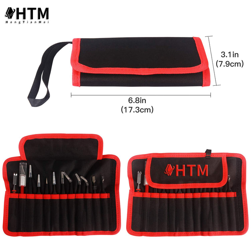 HengTianMei Precision Tweezers Set Anti-static ESD Tweezers Kit, Equipped with carving knife, metal crowbar and storage bag (12 PCS) 12 PCS - BeesActive Australia