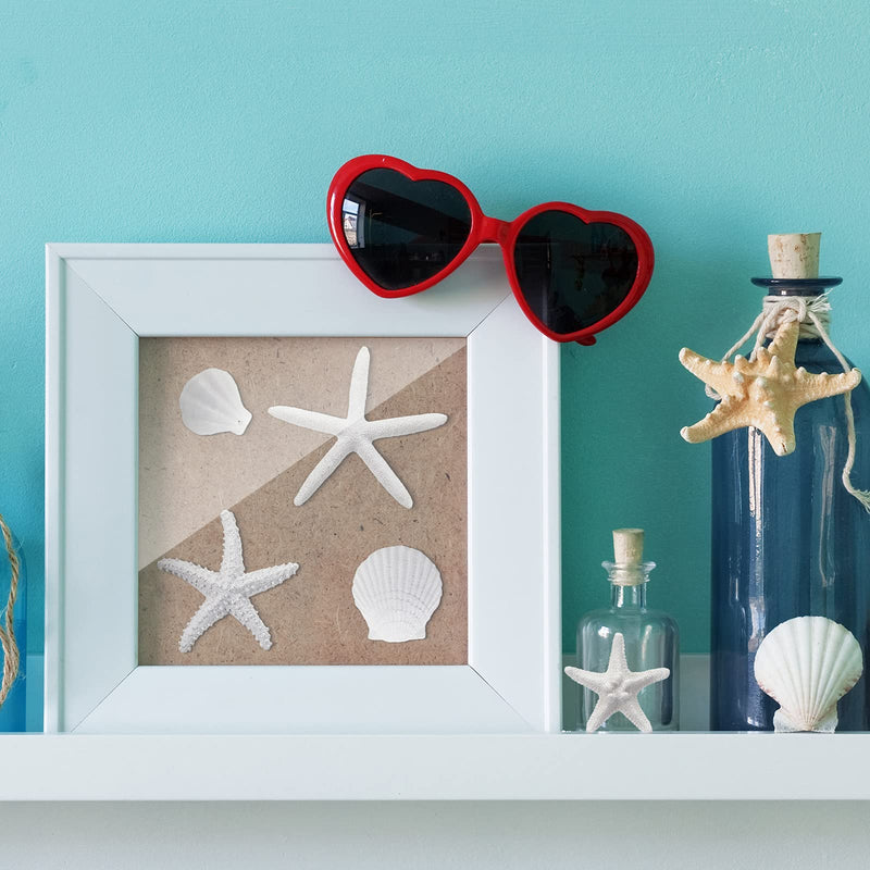 8 Pieces Sea Shells for Crafting Artificial Sea Shells Large Multi-Styles Resin White Seashell Decor for Aquarium Scallop Starfish Shells Ornaments White Shells for Fish Tank Home Decor - BeesActive Australia