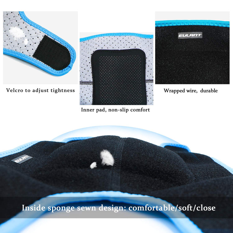 Sborter Adjustable Soft Elbow Pads and Knee Pads for Kids, Child Protective Pad Sets for Bicycle Roller Skating Basketball Football Volleyball Dancing Kneeling Blue M - BeesActive Australia
