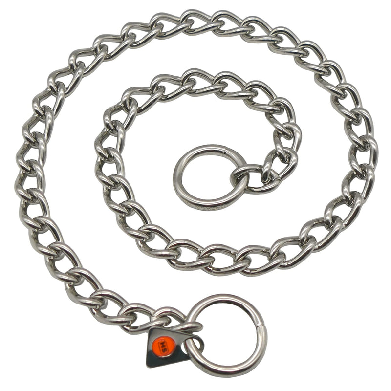 Herm Sprenger Stainless Steel Dog Collar with Round Links Choke Chain for Small Medium Large Dogs Professional Training Collar Correction Slip Chain Made in Germany (18in (45cm)) 18in (45cm) - BeesActive Australia