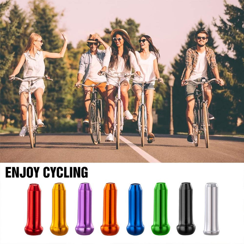 HZJD 48PCS Cable End Crimps, Bike Brake Cable caps, Cable Caps for Bike Shift Alloy，Bicycle Brake Cables End Caps, 6PCS O-Ring Brake Cable Rubber Donuts - BeesActive Australia