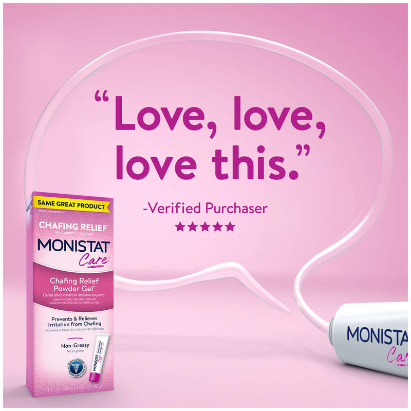 MONISTAT Care Chafing Relief Powder Gel, Anti-Chafe Protection, 1.5 oz, 4 Pack - BeesActive Australia