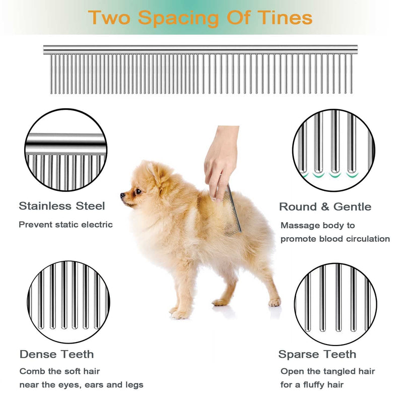 Pet Grooming Comb Kit, Tear Stain Remover Brush, Undercoat Rake for Dogs & Cats, Dematting Tool for Long Haired Dogs Kittens Puppies, Flea Comb for Removal Dandruff Tangles Knots, Shedding Hair & Fur - BeesActive Australia