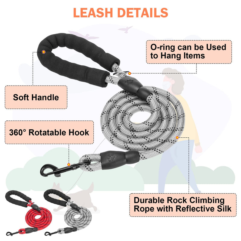 Small Dog Harness and Leash Set, 2 Pack No Pull Dog Harness with Handle, Breathable Soft Mesh Puppy Harness with Reflective Strap, Dog Vest Harness for Small Dogs, Cats, and Puppy XS: 11.5"-13.5" Grey & Red - BeesActive Australia