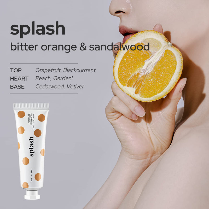 DUFT&DOFT Hand Cream for Dry Cracked Hands – Grapefruit, Blackcurrant, and Peach Scented Lotion - Moisturize Dry Skin and Repair Damaged Skin – Splash Perfumed Hand Cream, 1.69oz. - BeesActive Australia