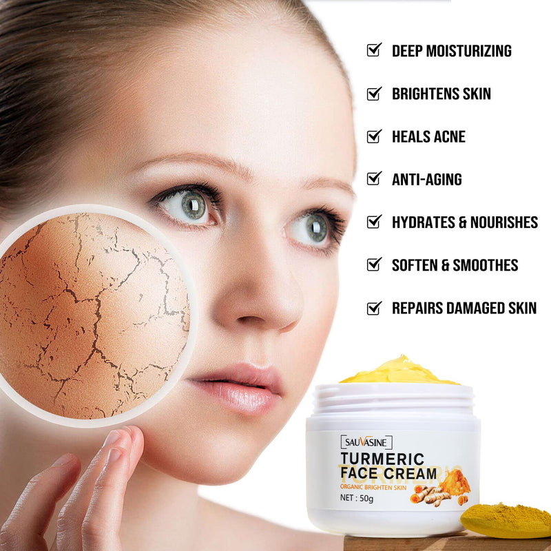 Lanthome Turmeric Face Cream for Face (50g)-Skin Care Anti-Aging Cream Face Moisturizer Cream,Skin Moisturizing Repair Cream, Turmeric Moisturizer Cream for Dark Spots - BeesActive Australia
