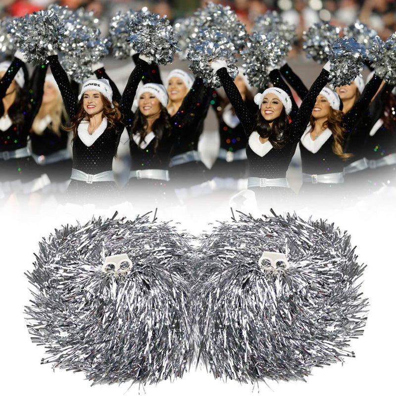 [AUSTRALIA] - hatisan 12 Pack Cheerleading Pom Poms, Cheerleader Pompoms Metallic Foil Pom Poms for Sports Team Spirit Cheering Party Dance Useful Accessories 6 Colors 