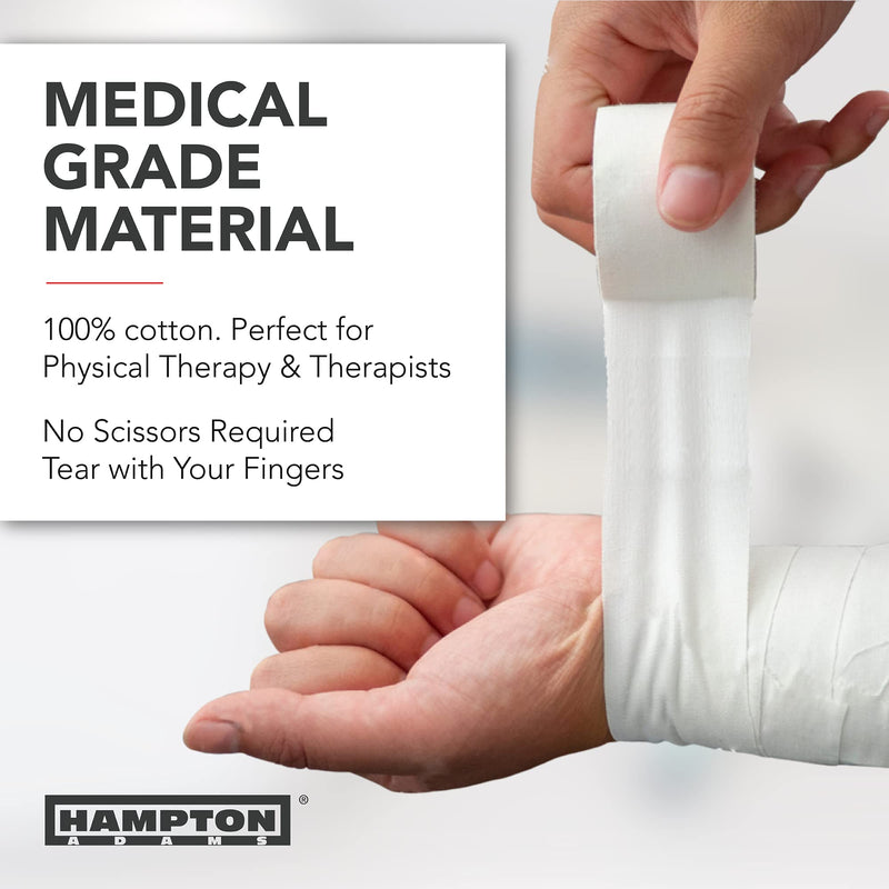 Hampton Adams | As Seen on Shark Tank | 3-Pack White Athletic Sports Tape – Very Strong Easy Tear NO Sticky Residue Best Tape for Athlete & Medical Trainers - BeesActive Australia