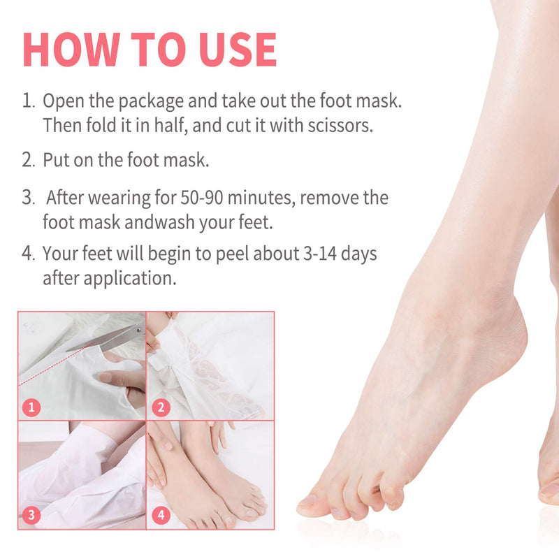 Foot Peel Mask - 3 Pairs - Exfoliating Peeling Callus Remover, Repairs Cracked Heels & Dead, Dry Skin, for Smoother and Softer Feet - BeesActive Australia