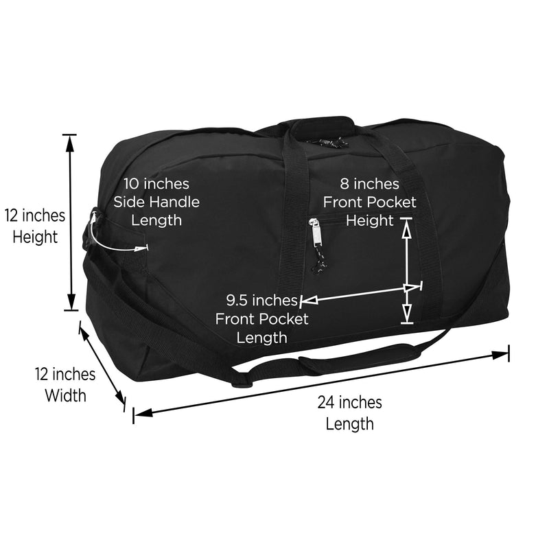 DALIX 25" Big Adventure Large Gym Sports Duffle Bag (Black Grey Navy Blue Red Camo) Black - BeesActive Australia