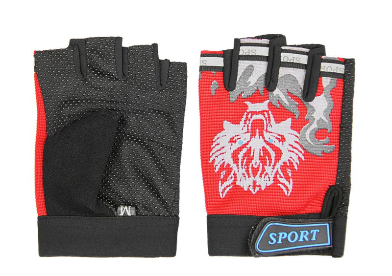 Kids Fingerless Cycling Gloves Breathable Non-Slip Shock-Absorbing Child Riding Bike Gloves Half Finger Outdoor Sports Gloves for Girls Boys Fishing Bicycle Roller Skating Hunting Climbing Red, Age 4-9 - BeesActive Australia