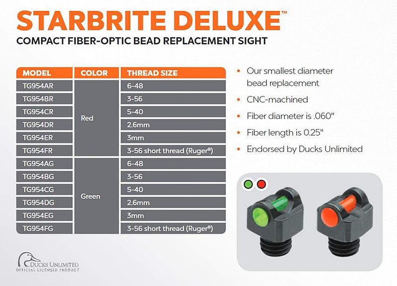 TRUGLO Starbrite Deluxe Fiber Optic Sight 5-40 Green - BeesActive Australia