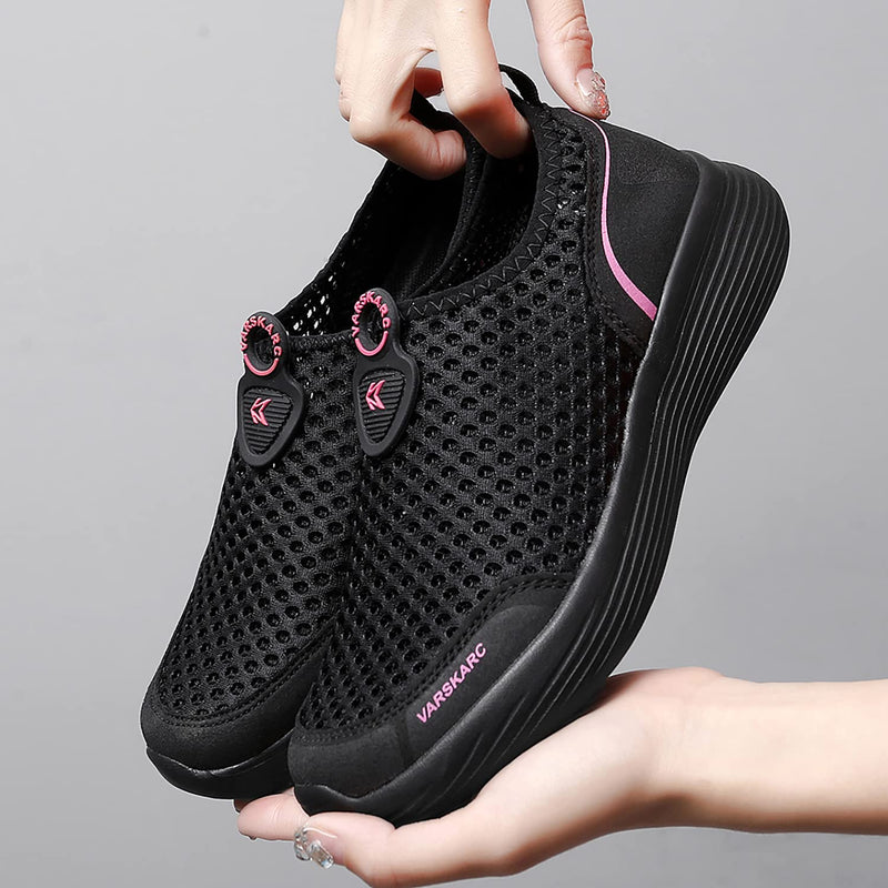 VARSKARC Women's Outdoor Slip-Resistant Breathable Lightweight Sports Shoes 5 Black - BeesActive Australia