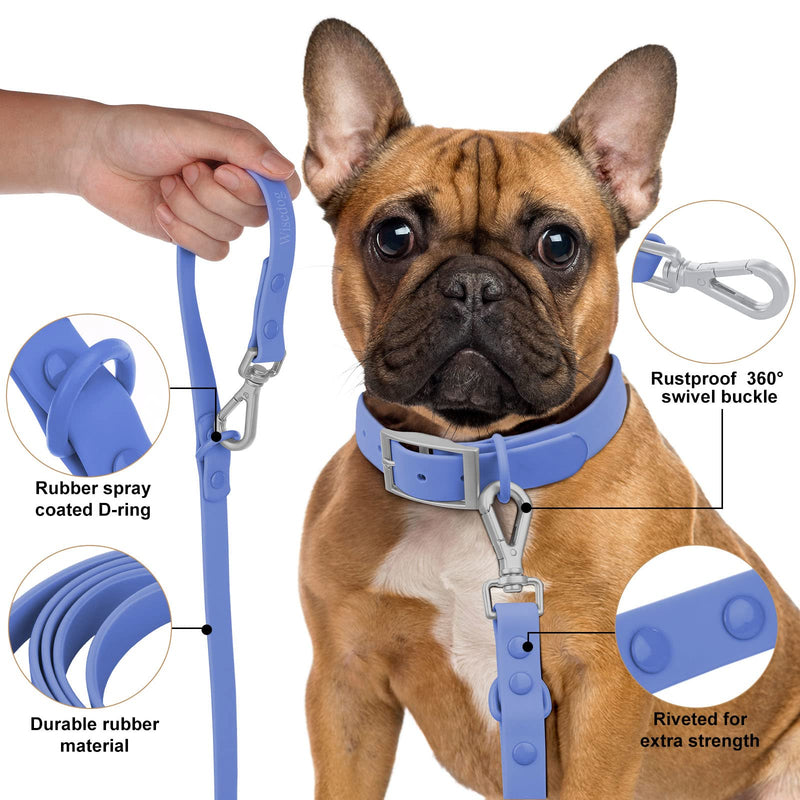 Wisedog Waterproof Standard Dog Leashes with 2 Hooks, 5 ft/ 6 ft Lengths, Adjustable for Traffic Control Safety, for Small, Medium & Large Dogs Walking L(6 ft, 0.75" wide) Blue - BeesActive Australia