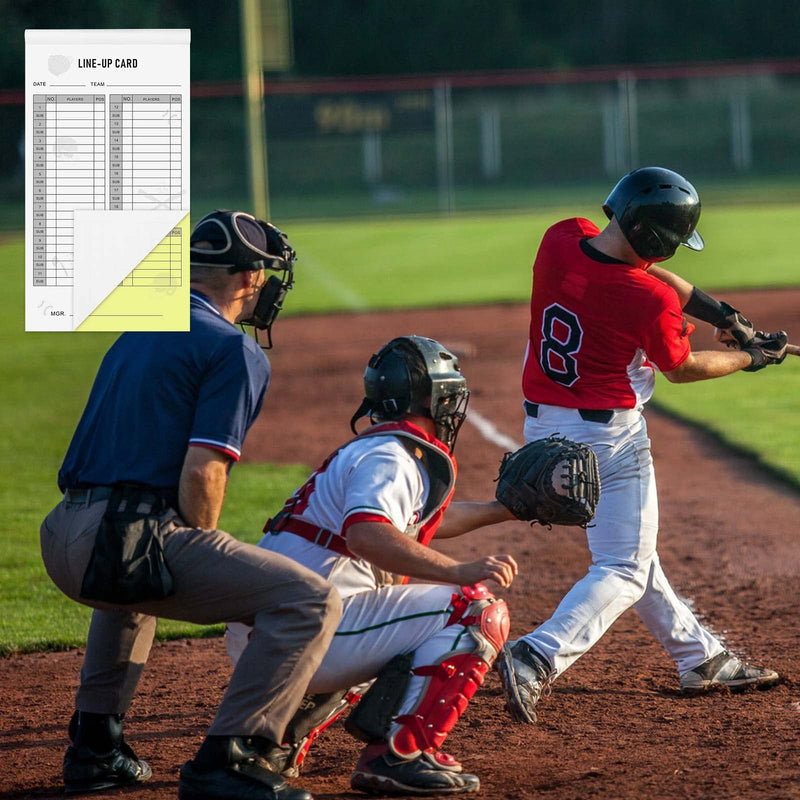 DTESL Baseball Softball Lineup Cards 30 Games, 4.53 x 7.87 Inch Lineup Sheet Games with 16 Player Roster Baseball Scorebook Coaching，4 Part Carbonless Copies,Softball Lineup Cards,Lineup Cards 50 - BeesActive Australia
