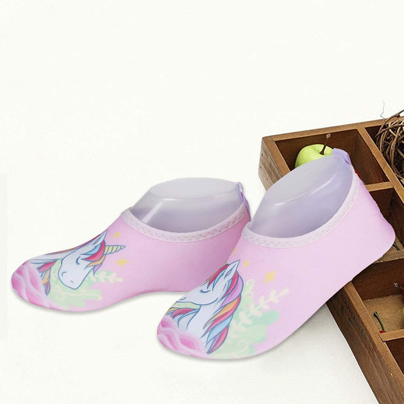 Toddler Kids-Water-Shoes Lightweight Non-Slip Aqua-Socks Swim-Shoes for Beach-Pool Walking for Boys Girls 8-8.5 Toddler Unicorn Horse/Pink - BeesActive Australia