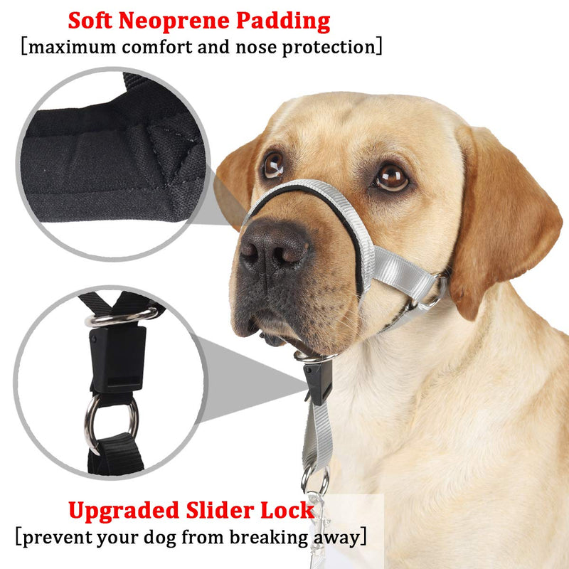 Dog Head Collar, No Pull Training Tool for Dogs on Walks, Includes Free Training Guide, Soft Padding, 5 XL Black - BeesActive Australia