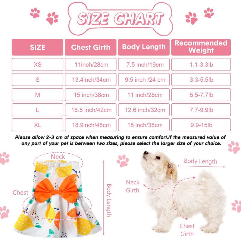 5 Pieces Cute Dog Dress Summer PET Puppy Clothes Soft and Comfortable PET Dog Dresses with Bow Knot for Small Pets, 5 Styles X-Small - BeesActive Australia