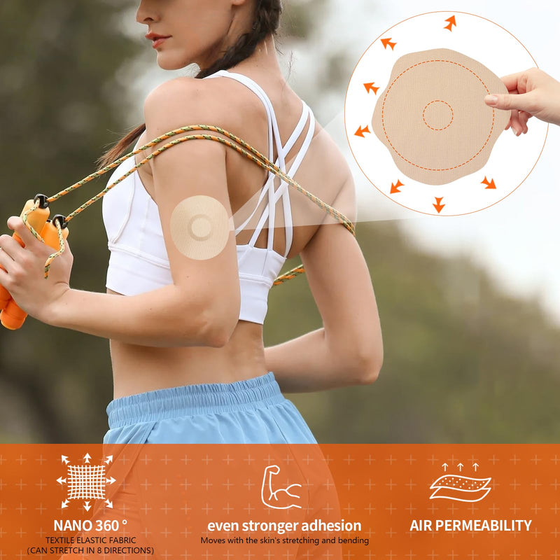 Adhesive Patches for Freestyle Libre 1/2-20pcs Sensor Covers for Libre 1/2, Waterproof Overlay Patches, Lasts for 14 Days,Tan Tan Libre 1/2/3 - BeesActive Australia