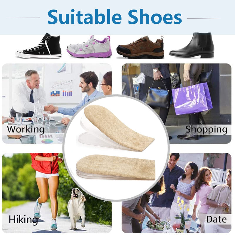 PrettSole Adjustable Heel Lifts(3 Layers), 5mm to 15mm Height Increase Insoles for Leg Length Discrepancy - Small Shoe Lifts for Women, Shoe Inserts Comfort Half Foot Pads for Heel Pain - 1 Pair Small(3 Lays) - BeesActive Australia