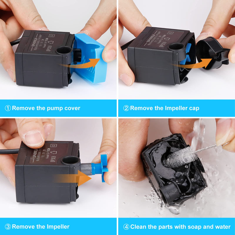 Carcent Cat Water Fountain Pump, SP-400LV USB Plug Replacement Pump Compatible with Drinkwell Ceramic, Butterfly, Seaside, Stainless Steel, 360 Plastic Pet Water Fountain (No USB Adapter) No usb adapter - BeesActive Australia