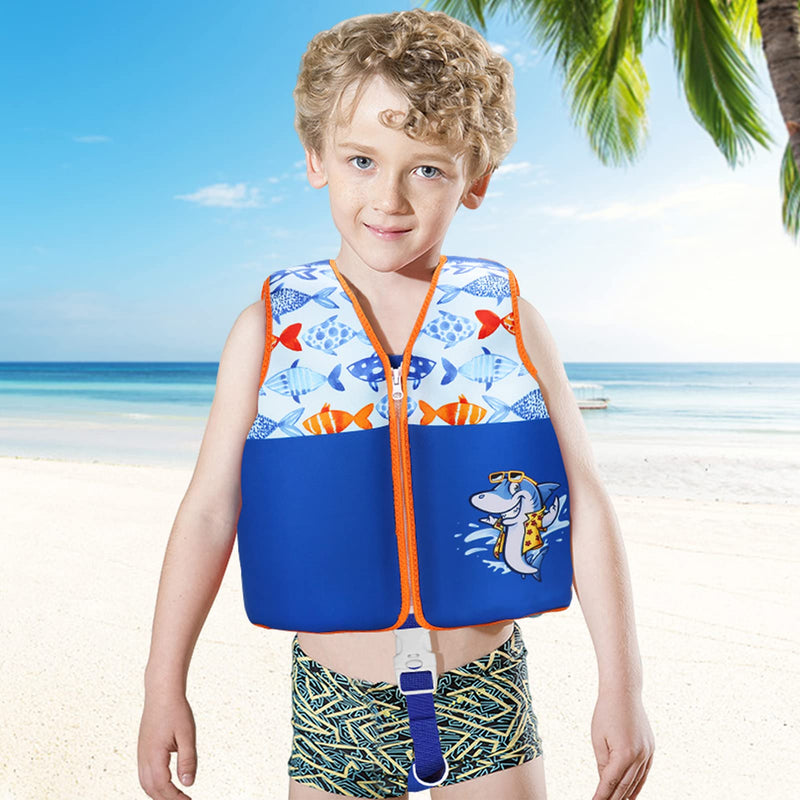 Swim Vest for Kids- Buoyancy Toodle Swimming Jacket for Boys and Girls, Premium Neoprene Baby Swim Vest Infant Swim Jacket for Age 2-6 Years/ 22-50lbs Blue M/ (2-4 Years) - BeesActive Australia