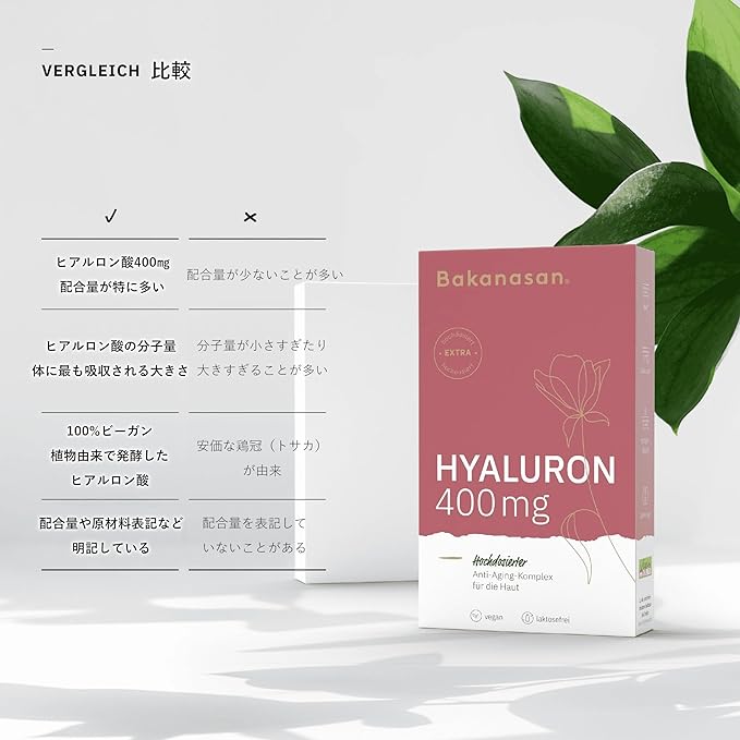 Bakanasan Hyaluronic Capsule High Purity Hyaluronic Acid 400mg 30 days supply [Genuine product] - BeesActive Australia