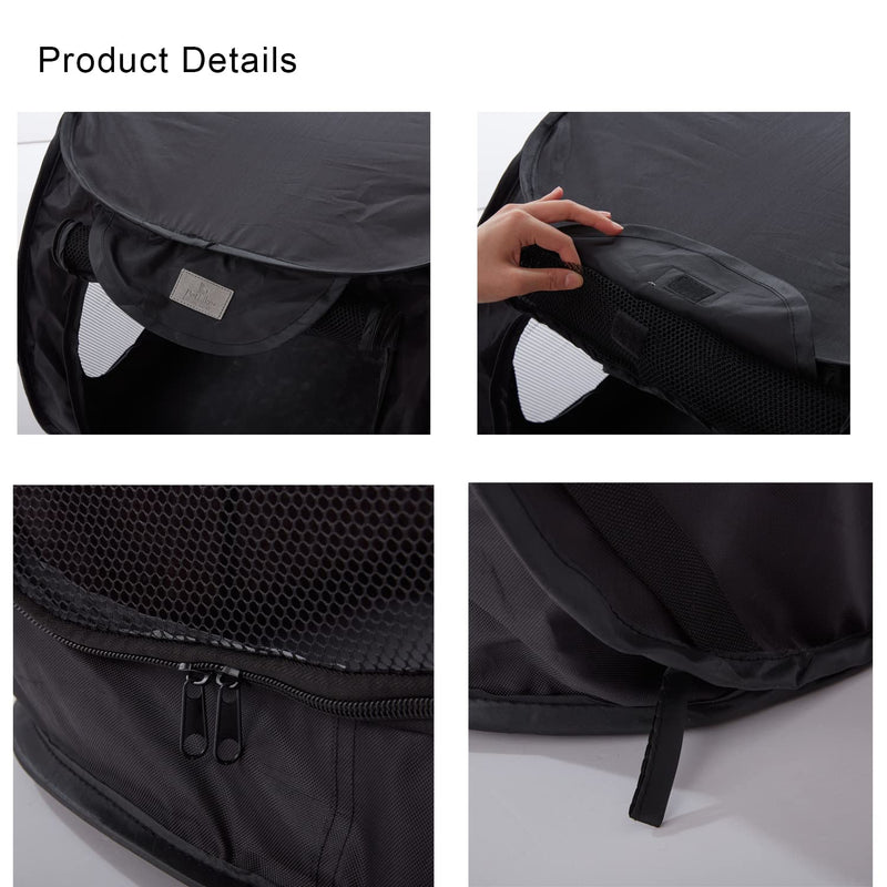PETLIKE Pop Up Dog Kennels Large Dog Bed, Portable Car Seat Dog Kennel Waterproof for Indoor Outdoor Travel, Collapsible Foldable Cat Cage Carrier Black - BeesActive Australia