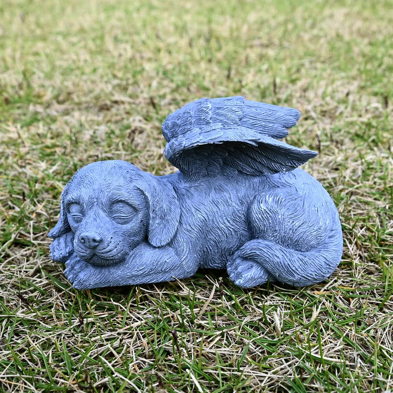 Juliahestia Angel Dog Memorial Stones Statue Sleeping Ornament for Passing Away Bereavement Pet Memorial Gifts - BeesActive Australia